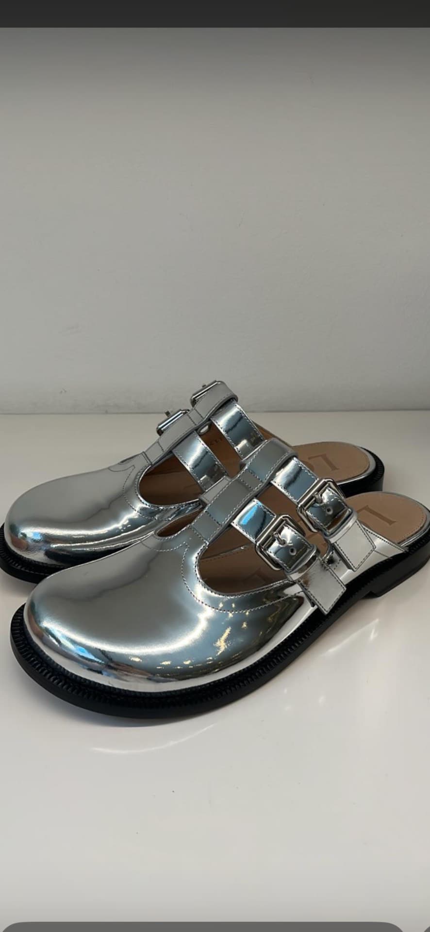Shiny Silver Flats