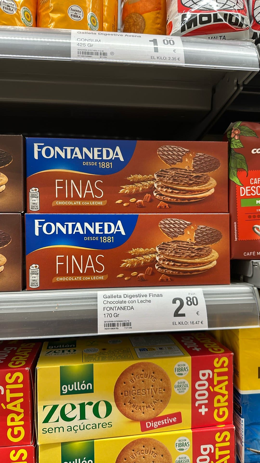 Шоколадные печенья Digestive Fontaneda