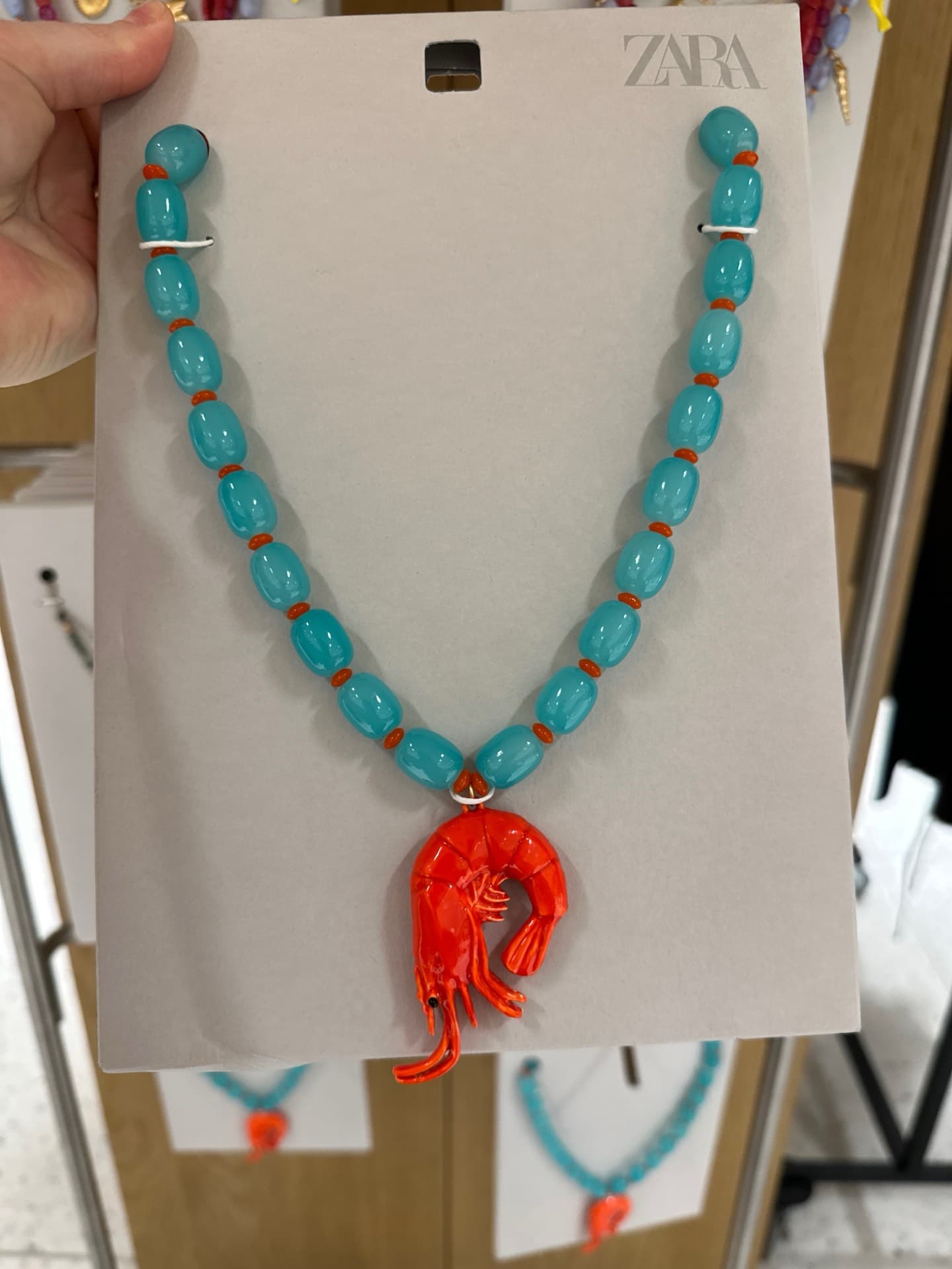 Colorful Shrimp Necklace