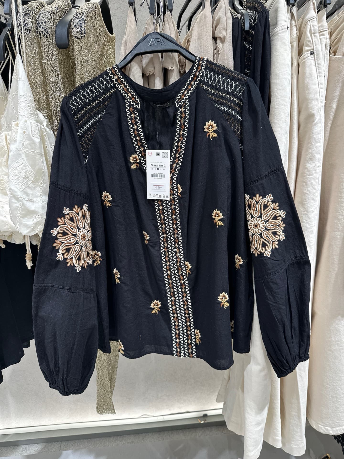 Embroidered Black Blouse