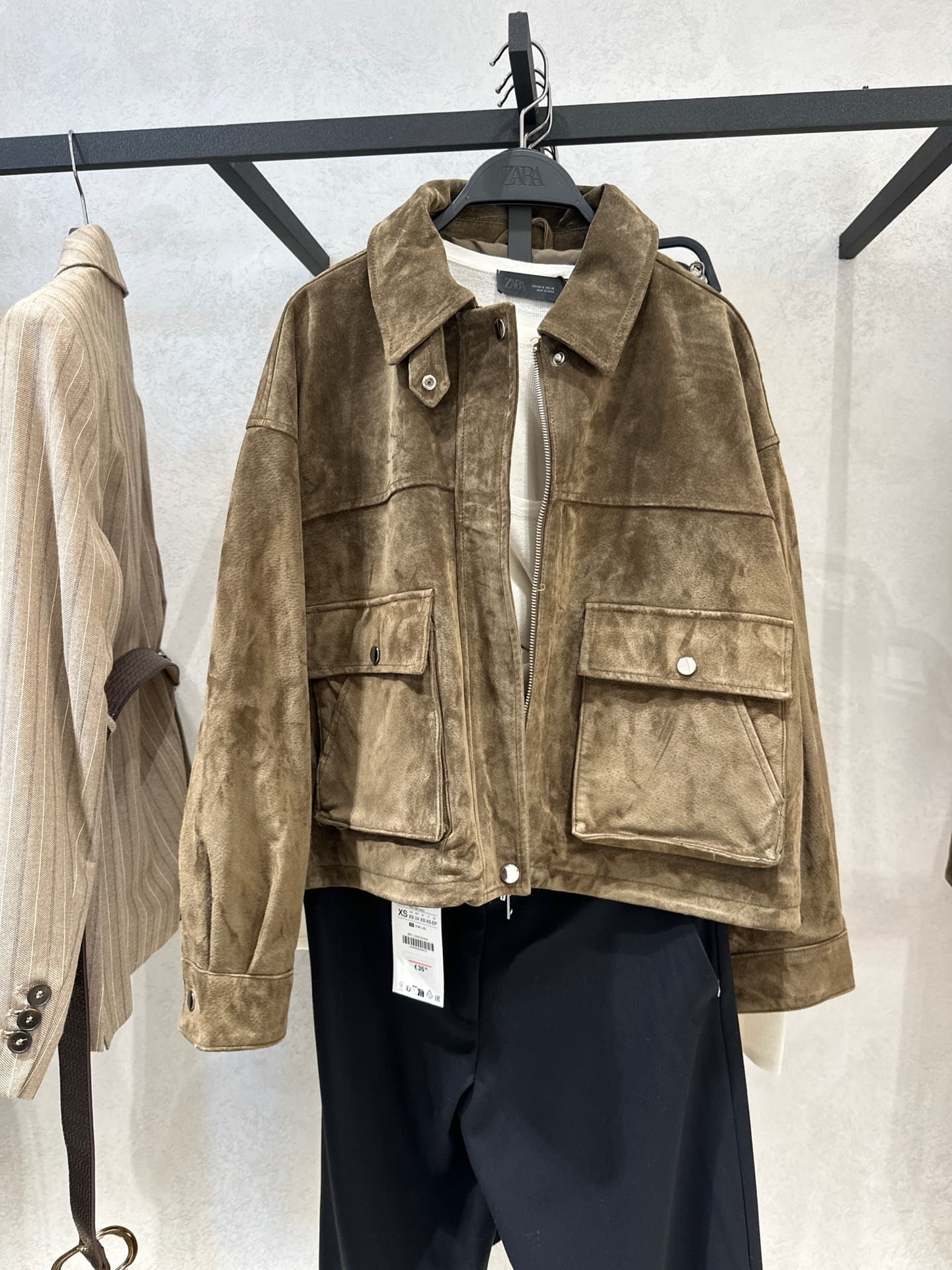 Trendy Brown Suede Jacket