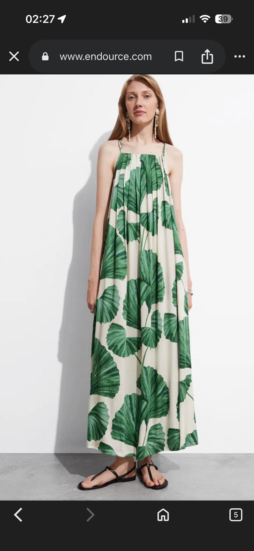 Tropical Leaf Maxi Dress
