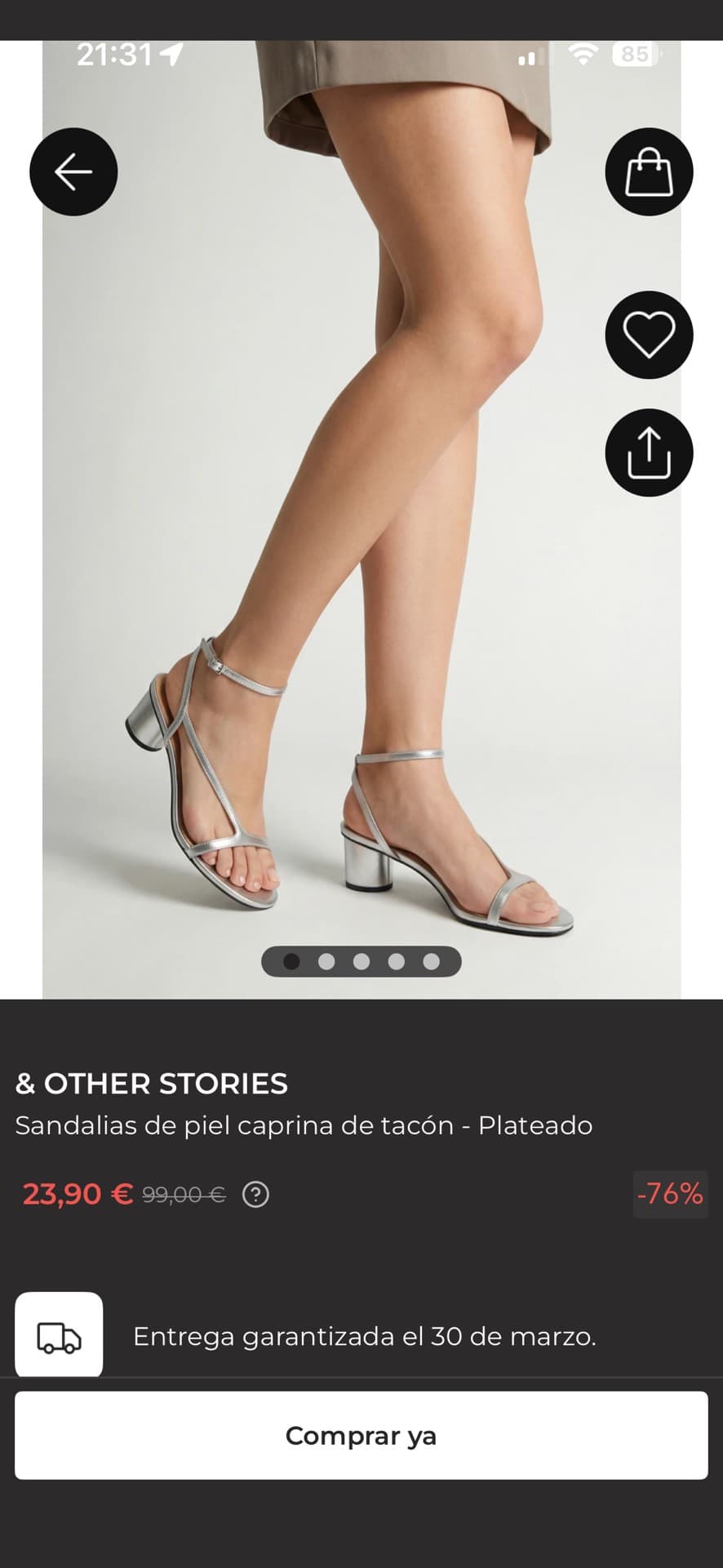 Chic Silver Heeled Sandals