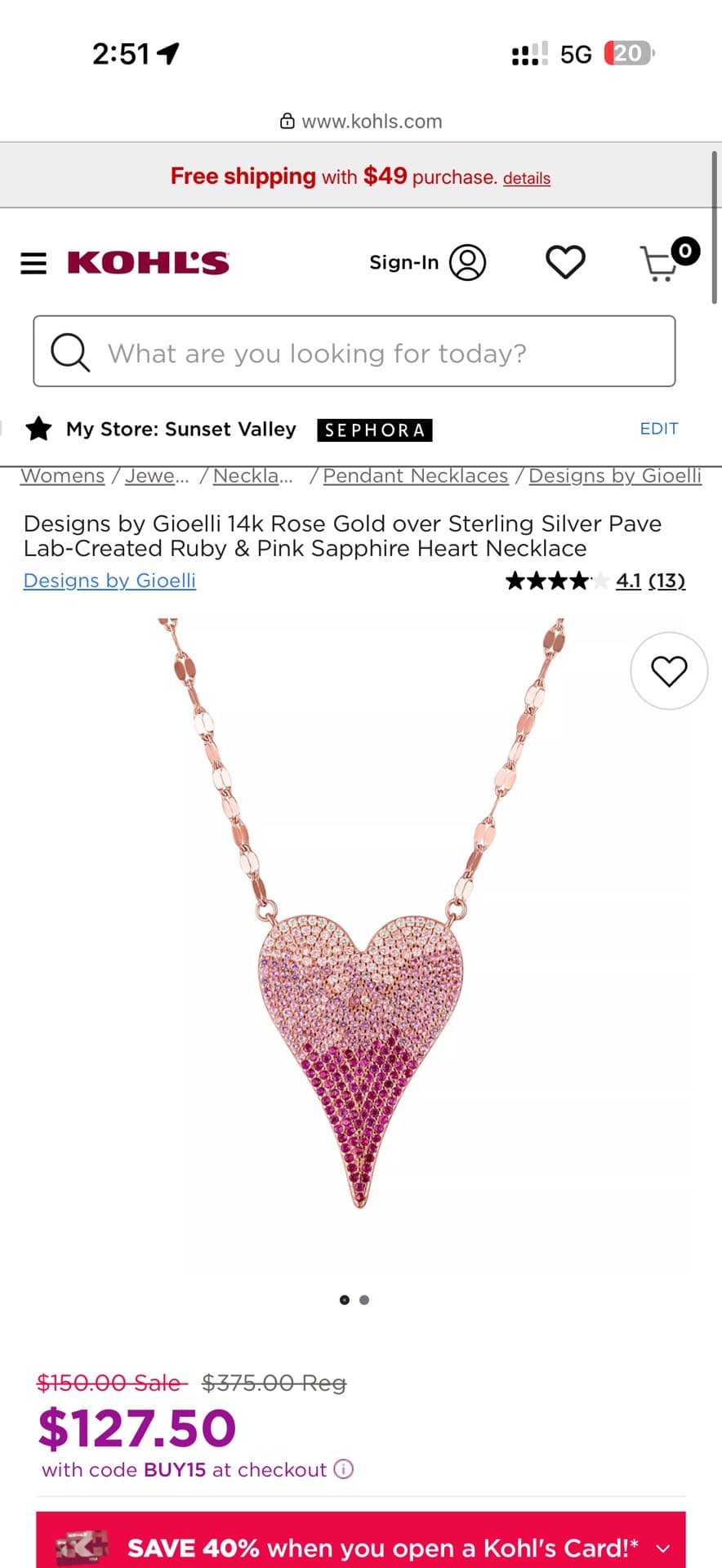 Heart-Shaped Pendant Necklace