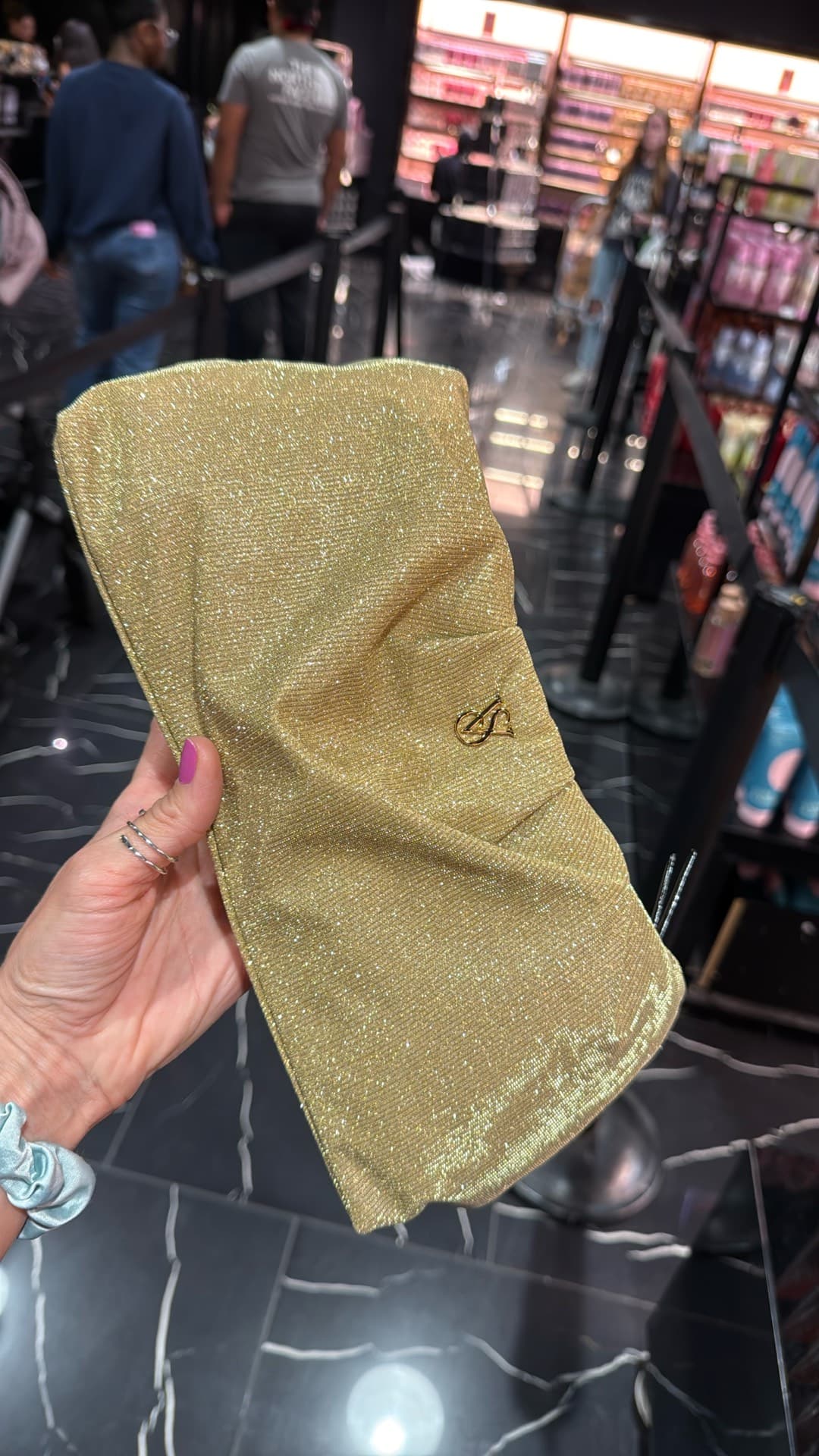Shimmering Gold Makeup Pouch