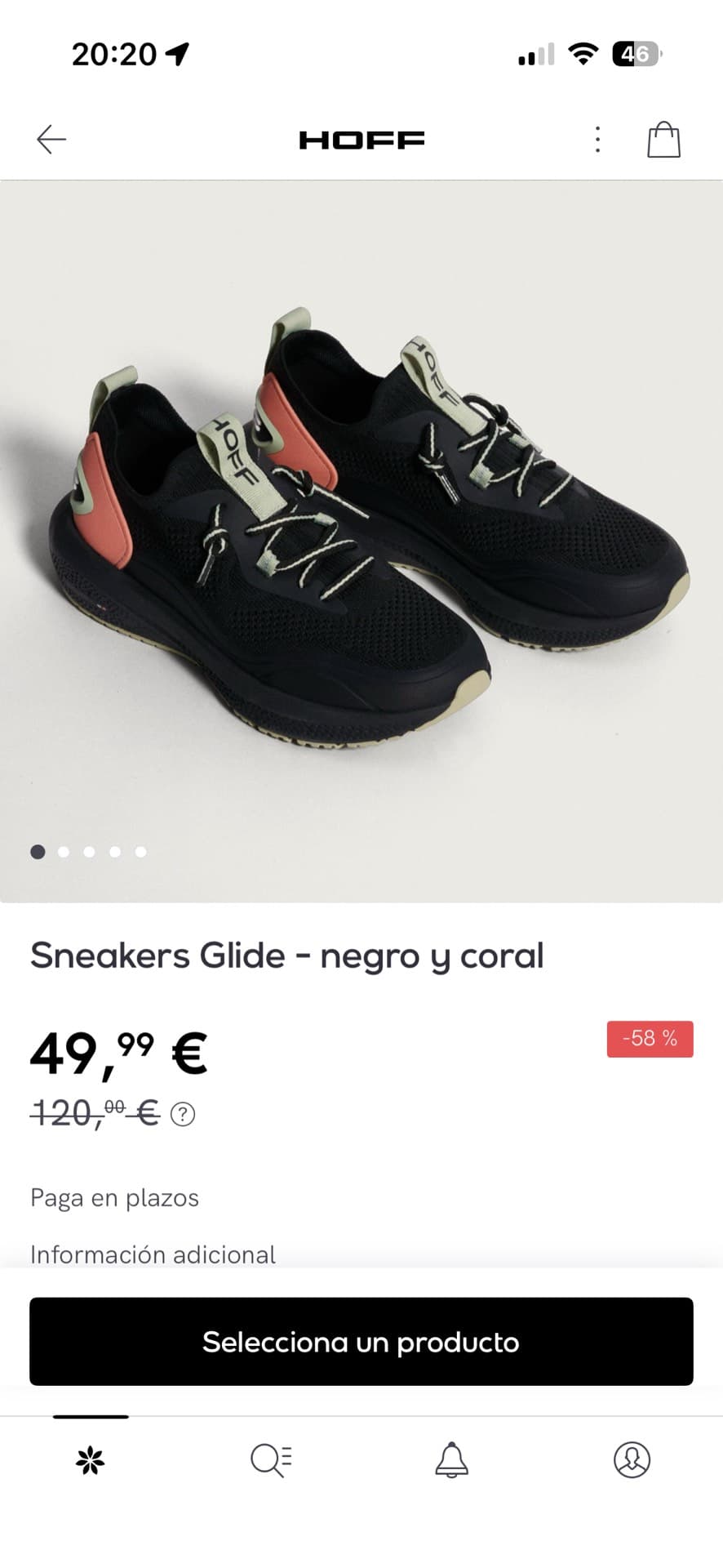 Hoff Sneakers Glide - Black and Coral