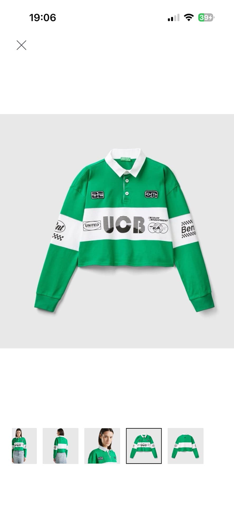 Trendy Green Cropped Polo
