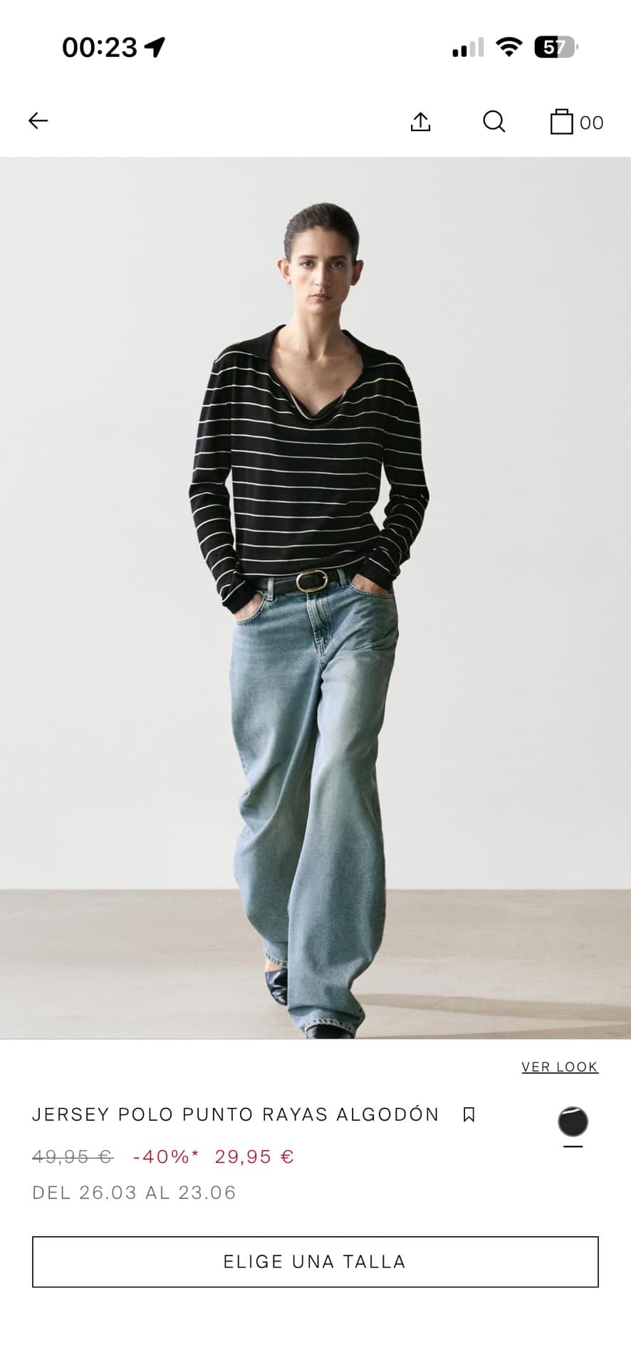 Striped Cotton Jersey Top