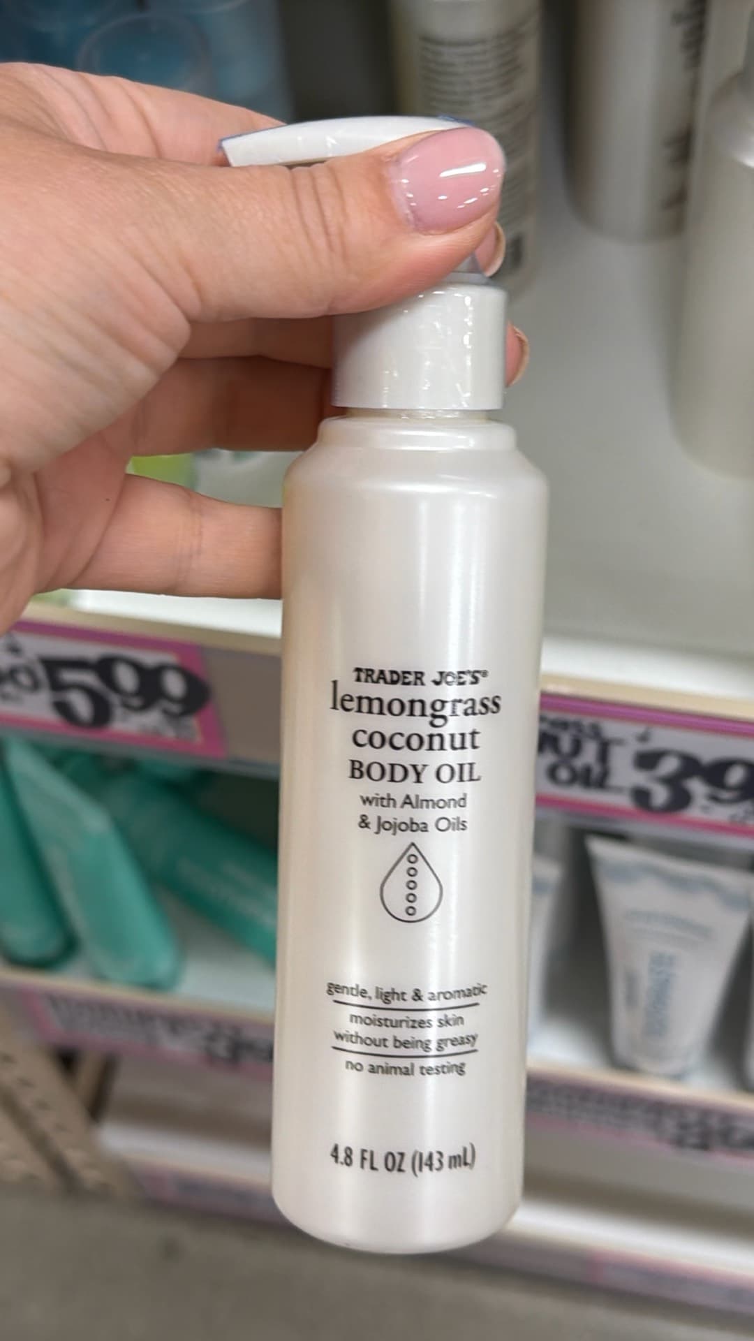Trader Joe's Lemongrass Coconut Body Oil
