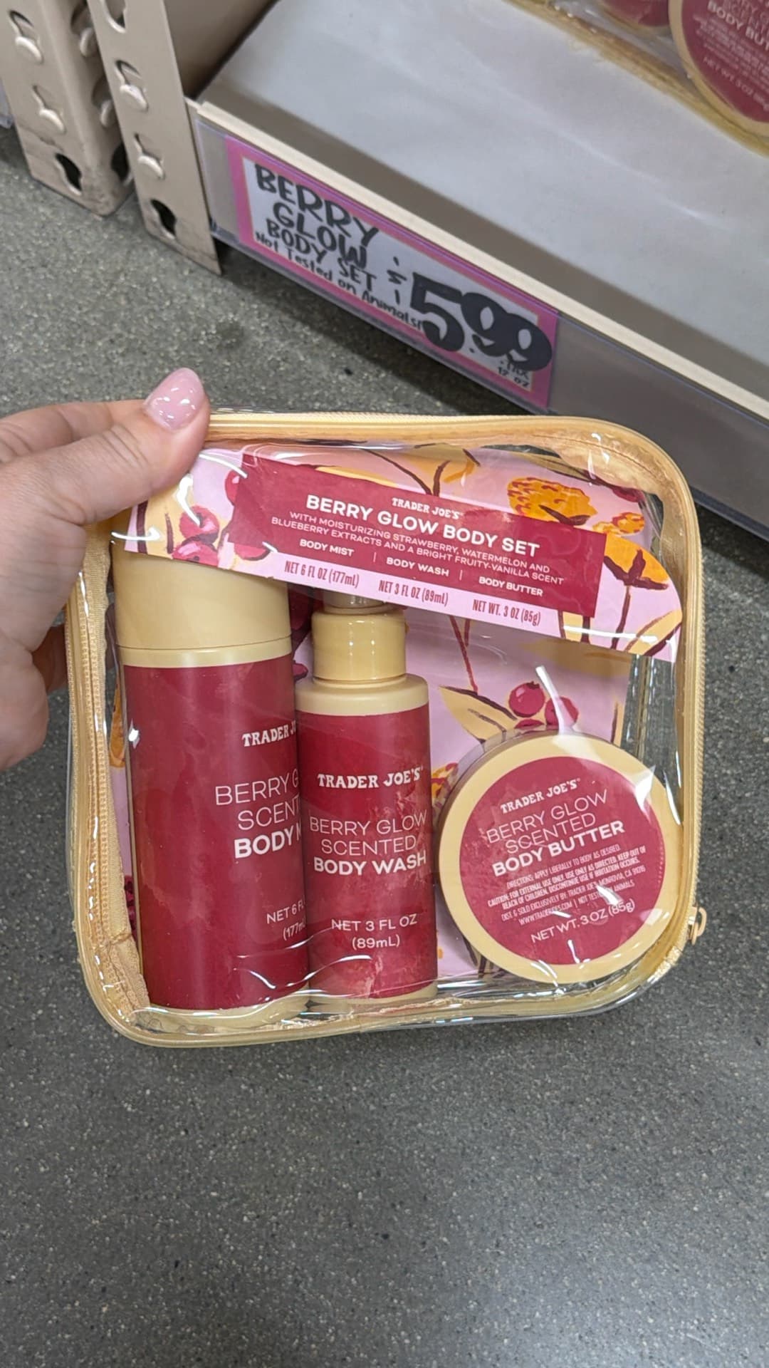 Trader Joe's Berry Glow Body Set