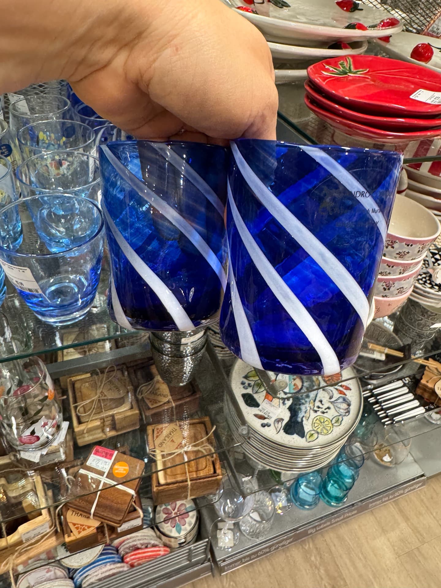 Stylish Blue Glass Cups