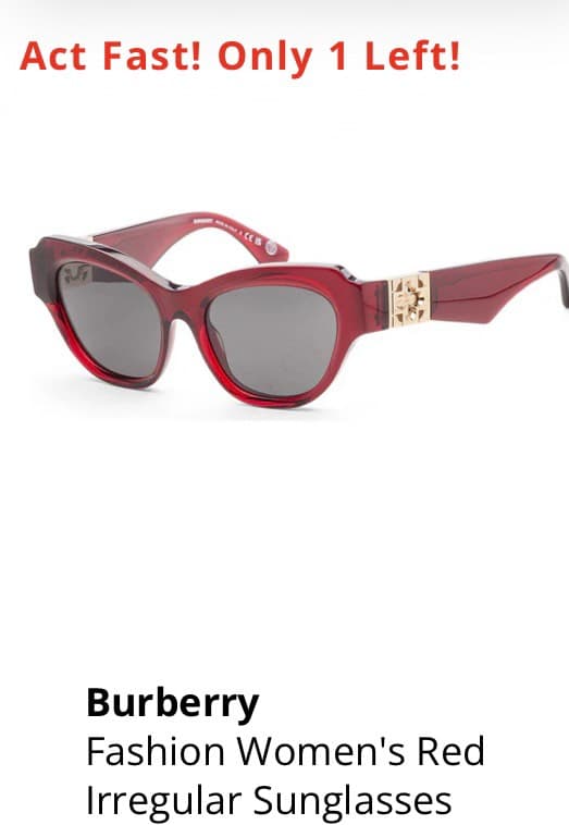 Burberry Red Irregular Sunglasses