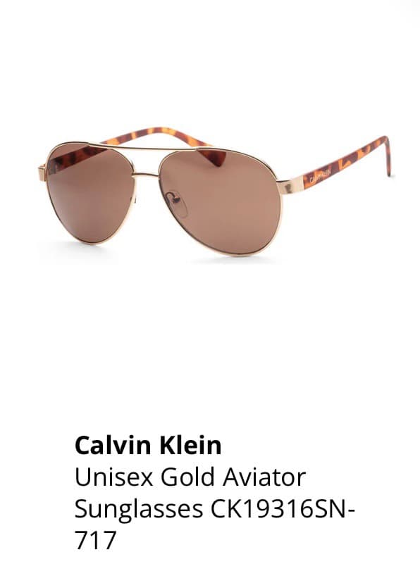Calvin Klein Gold Aviator Sunglasses