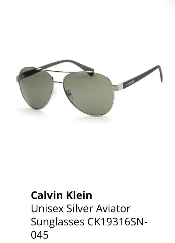 Calvin Klein Unisex Aviator Sunglasses