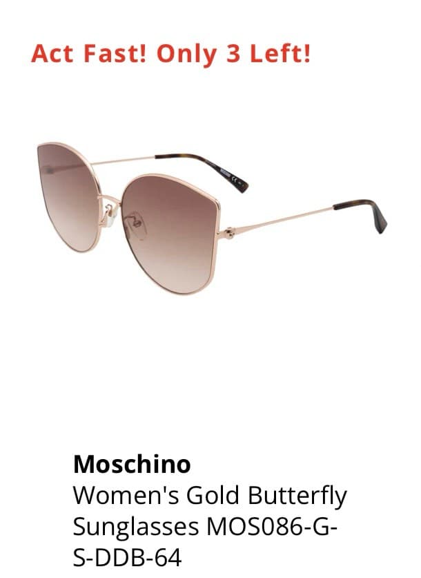 Moschino Women's Gold Butterfly Sunglasses