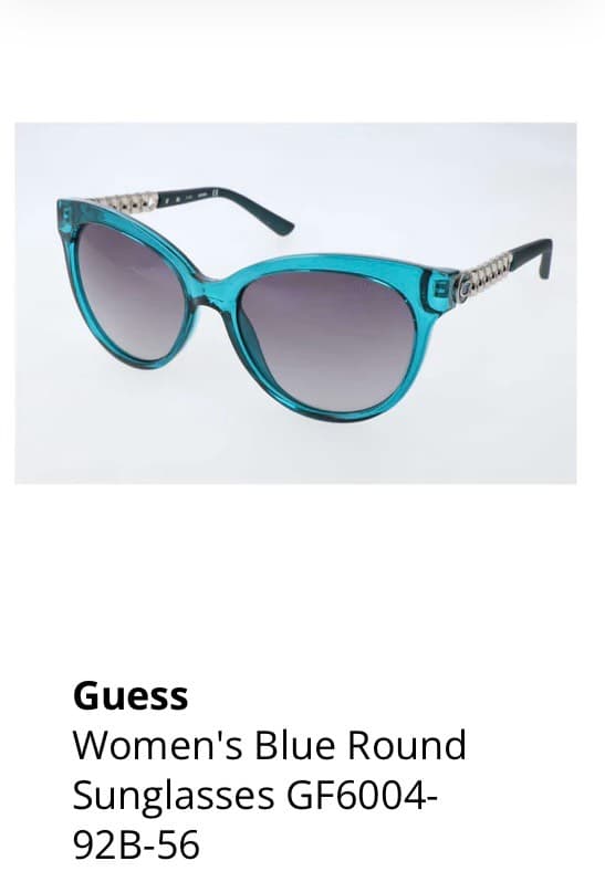 Guess Women's Blue Round Sunglasses
