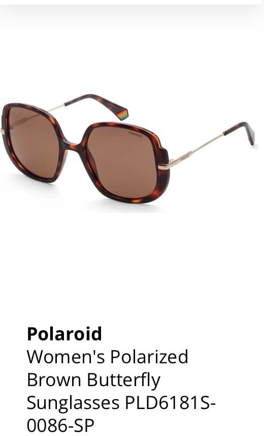 Polaroid Women's Polarized Brown Butterfly Sunglasses