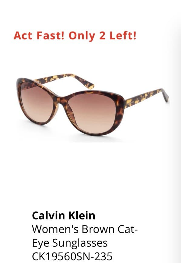 Солнцезащитные очки Calvin Klein с кошачьим глазом