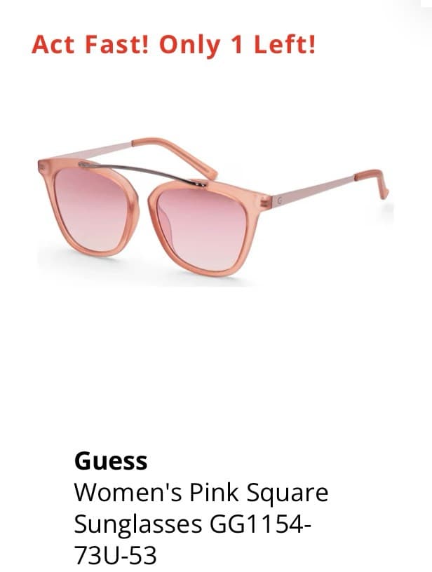Guess Pink Square Sunglasses