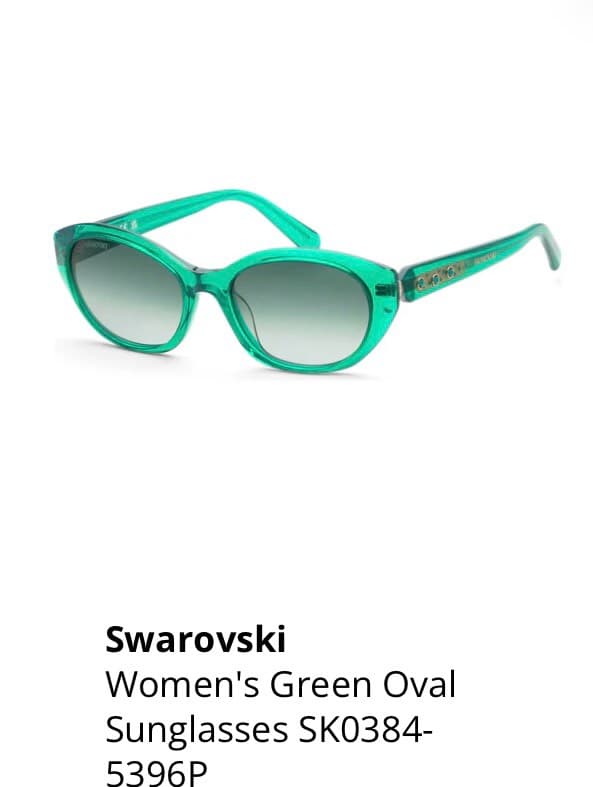 Swarovski Green Oval Sunglasses