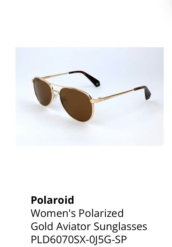 Polaroid Women's Gold Aviator Sunglasses