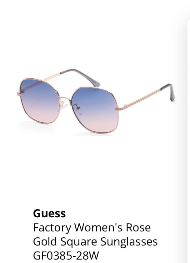 Guess Women's Rose Gold Square Sunglasses