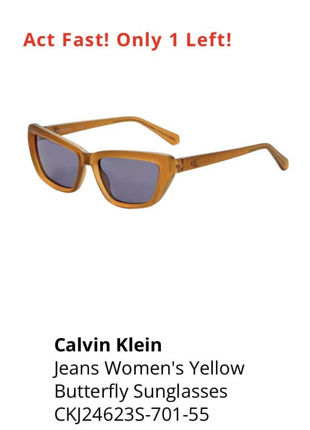 Calvin Klein Yellow Butterfly Sunglasses