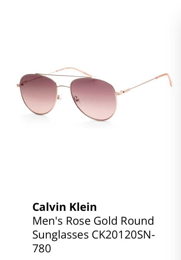 Calvin Klein Rose Gold Sunglasses