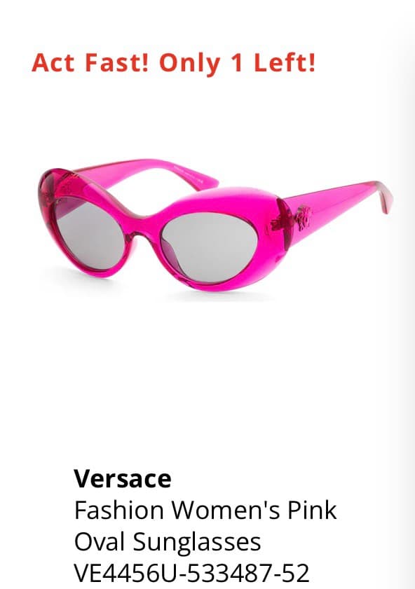 Versace Pink Oval Sunglasses