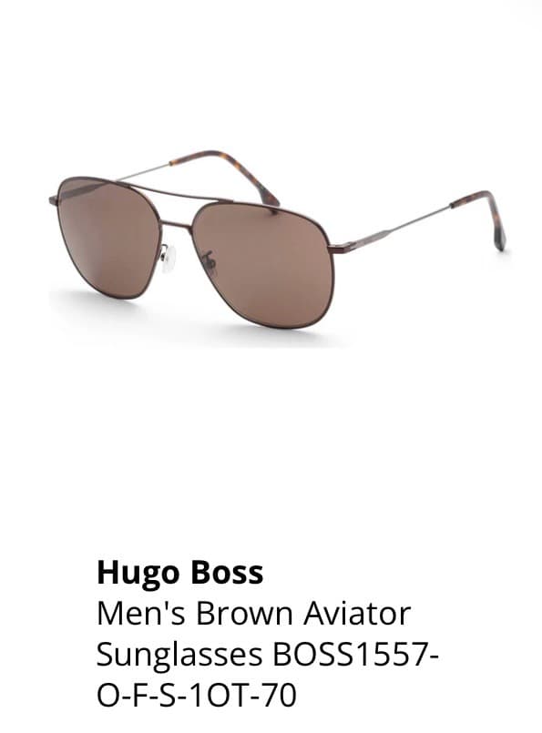Hugo Boss Brown Aviator Sunglasses