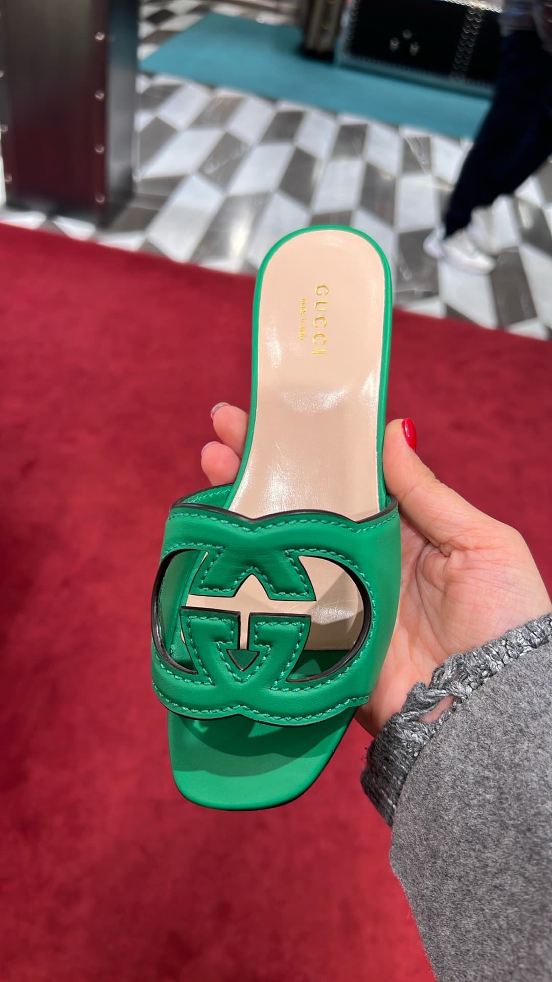 Gucci Green Slide Sandals