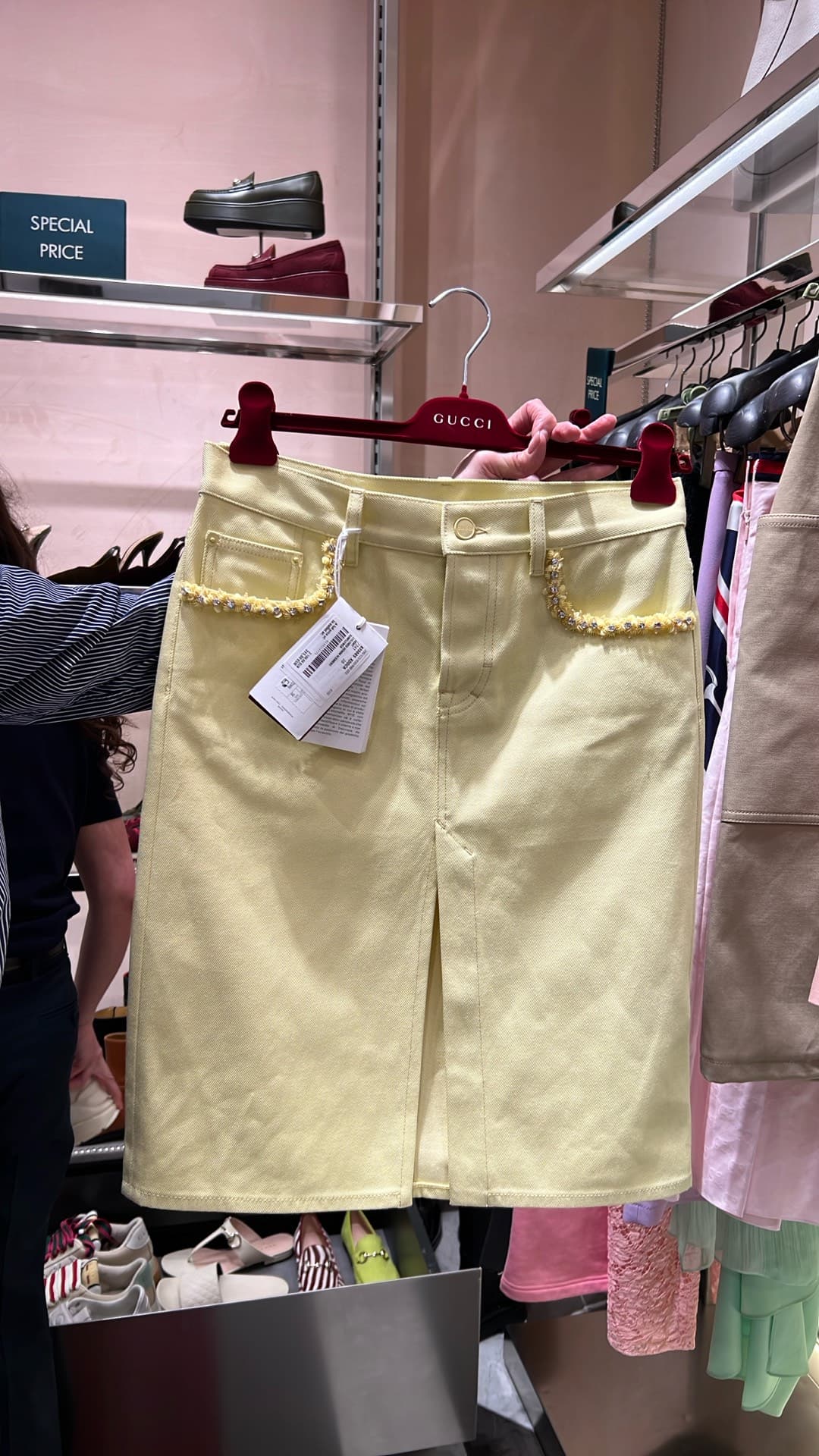 Gucci Yellow Denim Skirt
