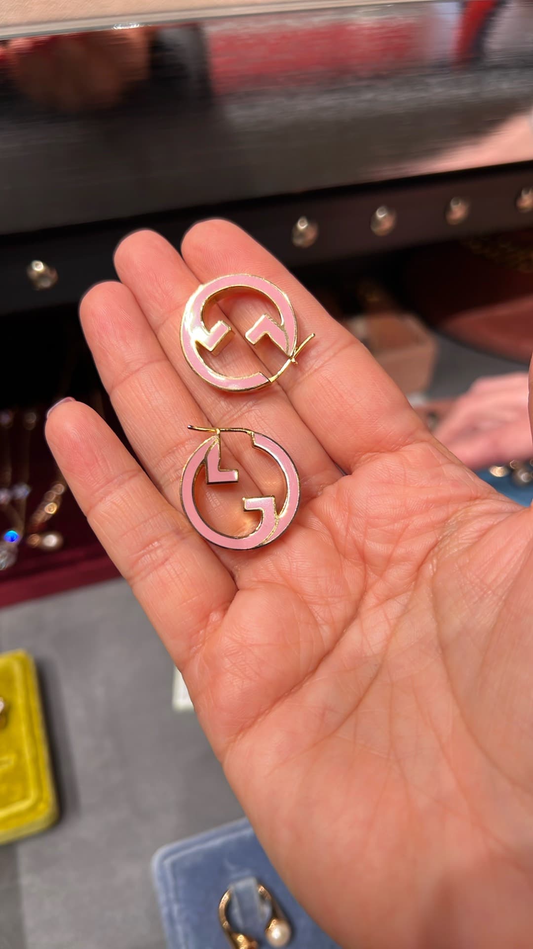 Gucci Pink Logo Earrings