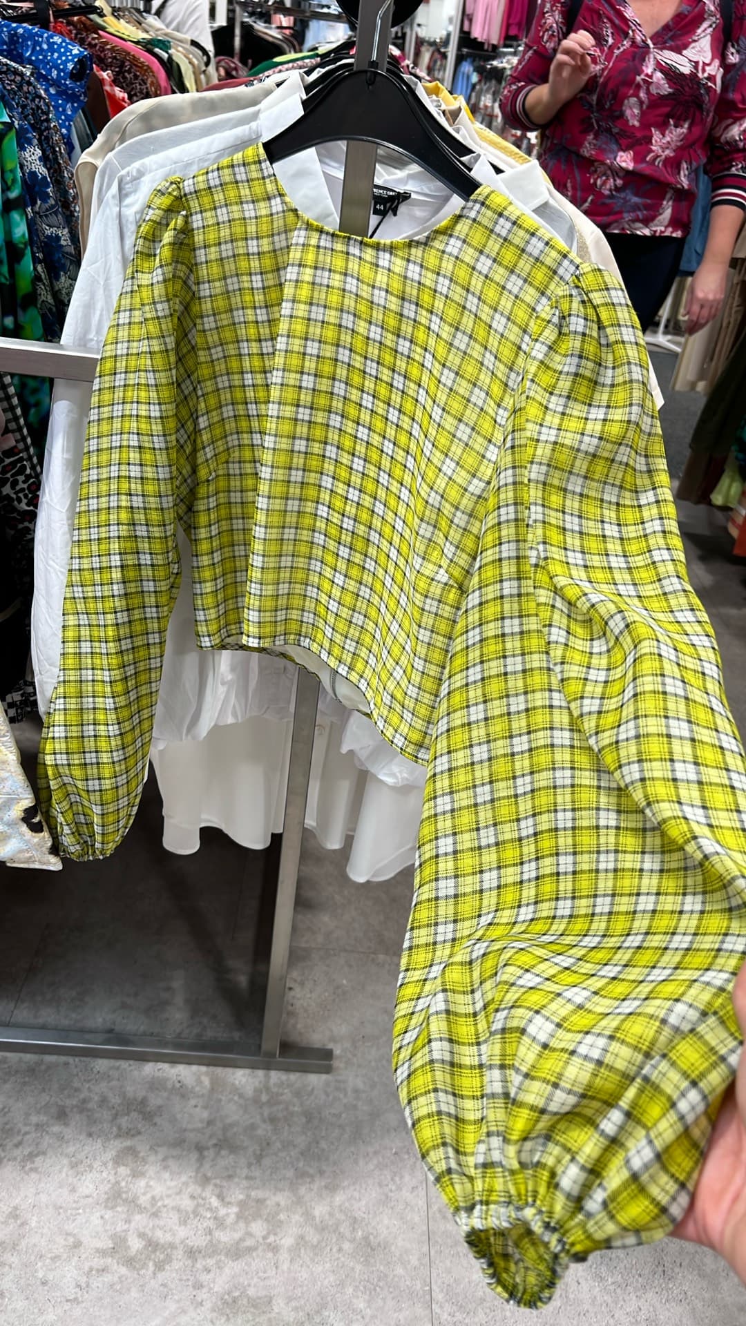 Trendy Yellow Checkered Blouse
