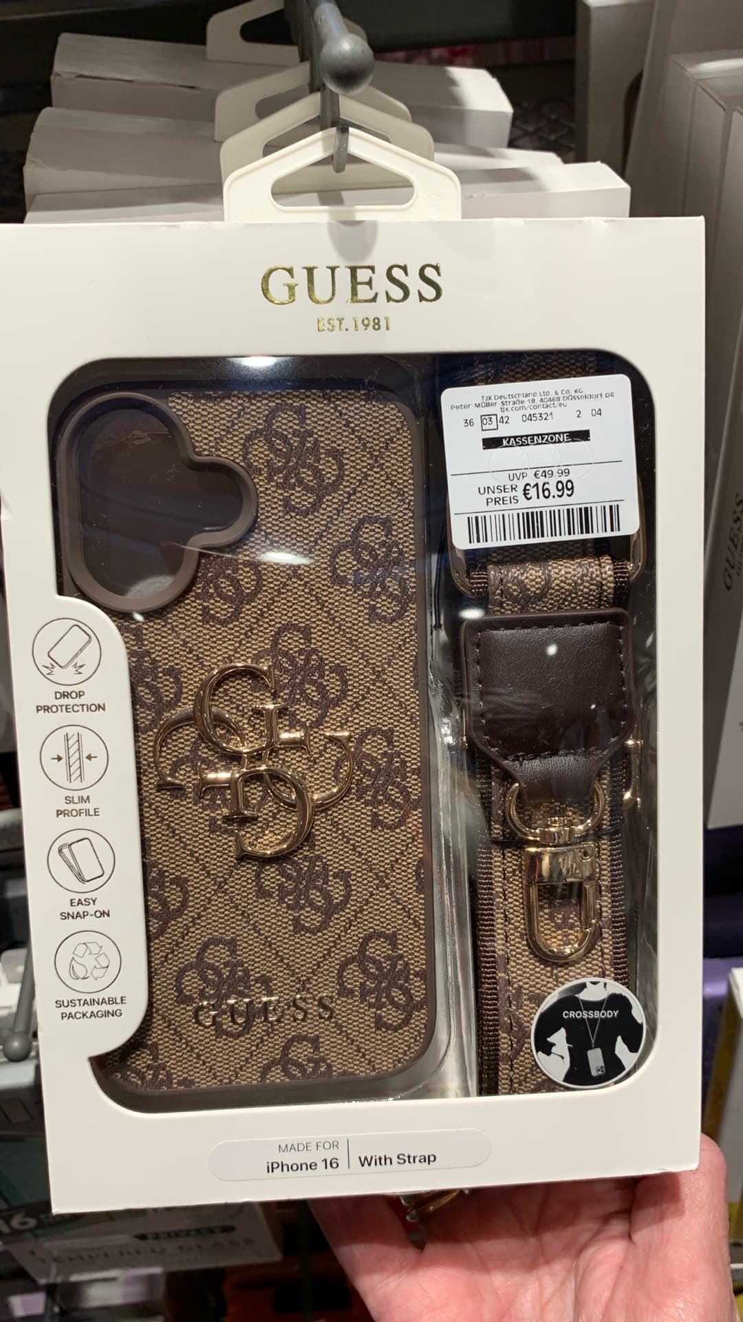 Чехол Guess для iPhone 16 с ремешком