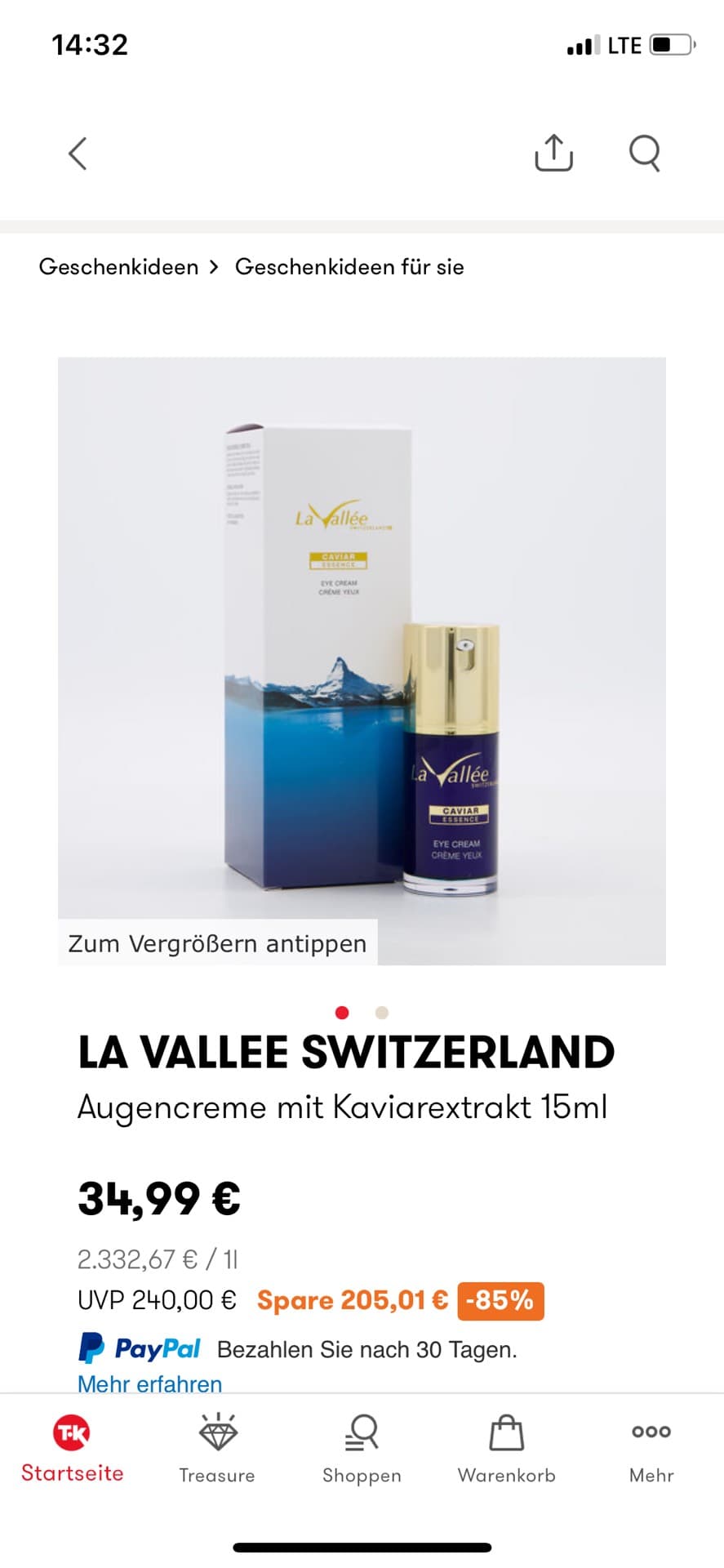La Vallée Caviar Eye Cream