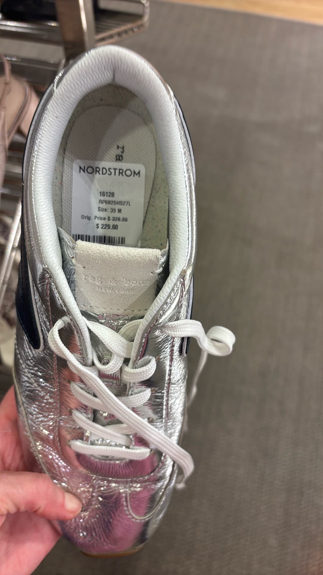Shiny Silver Sneakers