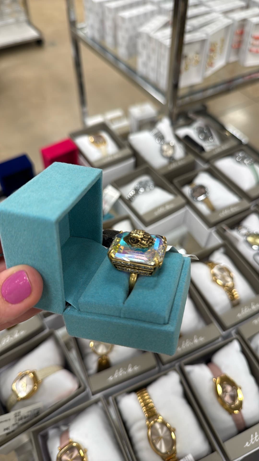 Unique Ring with Rainbow Stone