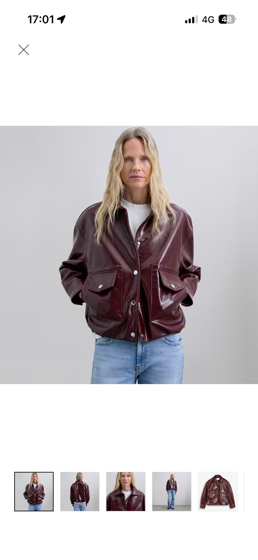 Trendy Burgundy Leather Jacket