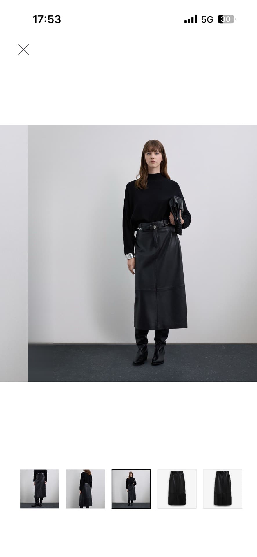 Chic Black Leather Skirt