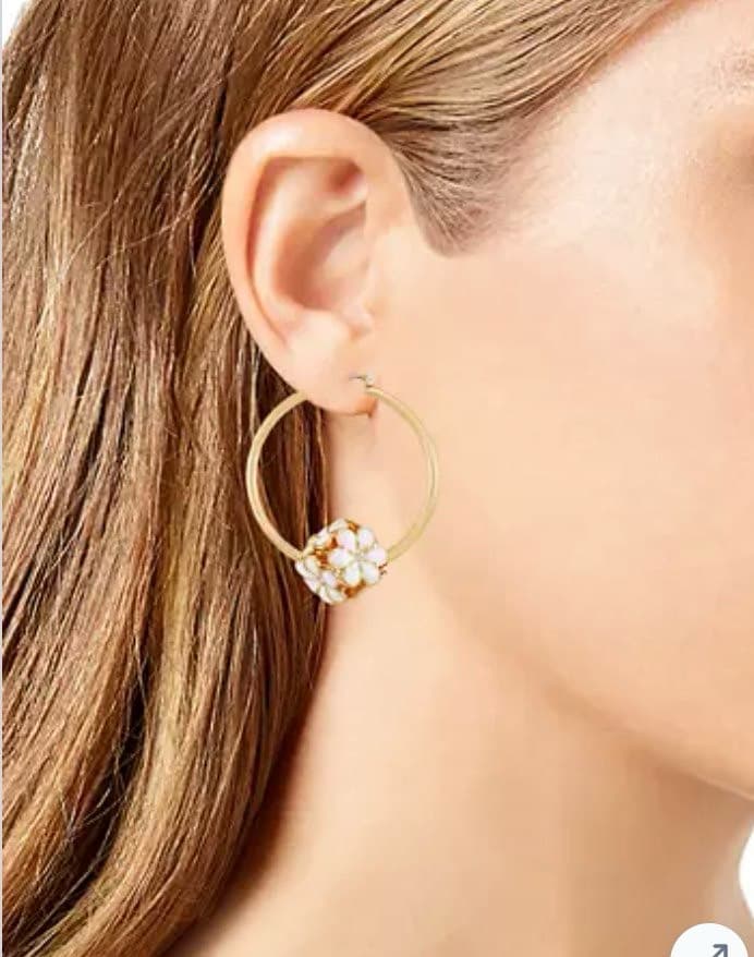 Elegant Flower Hoop Earrings