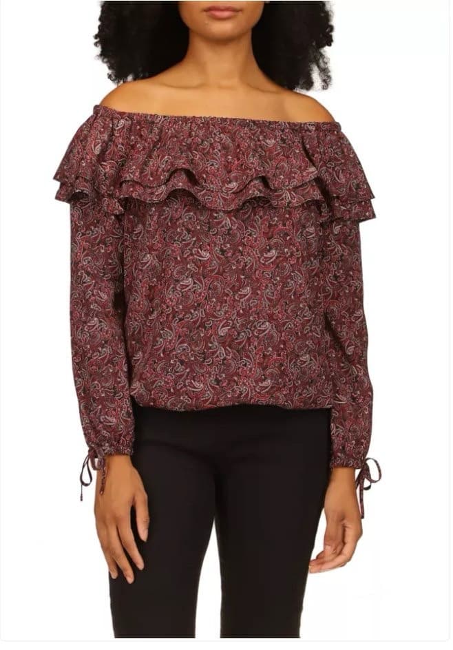 Off-Shoulder Floral Blouse