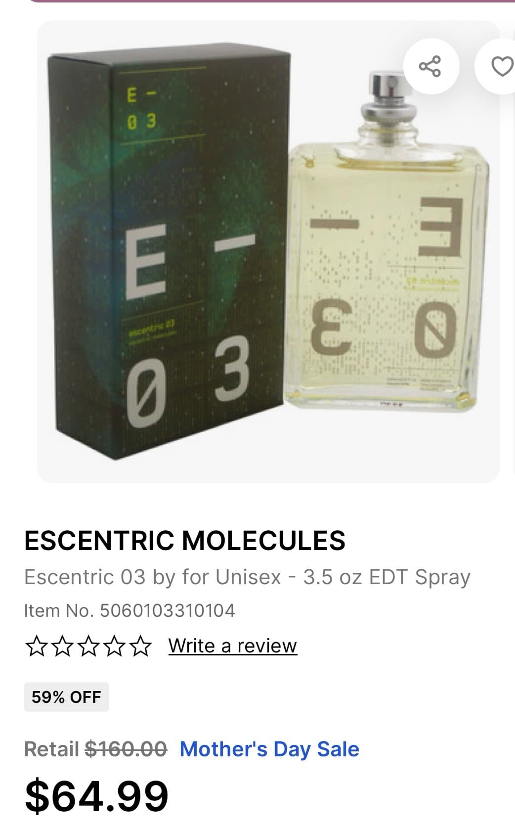 Escentric Molecules E-03 Perfume