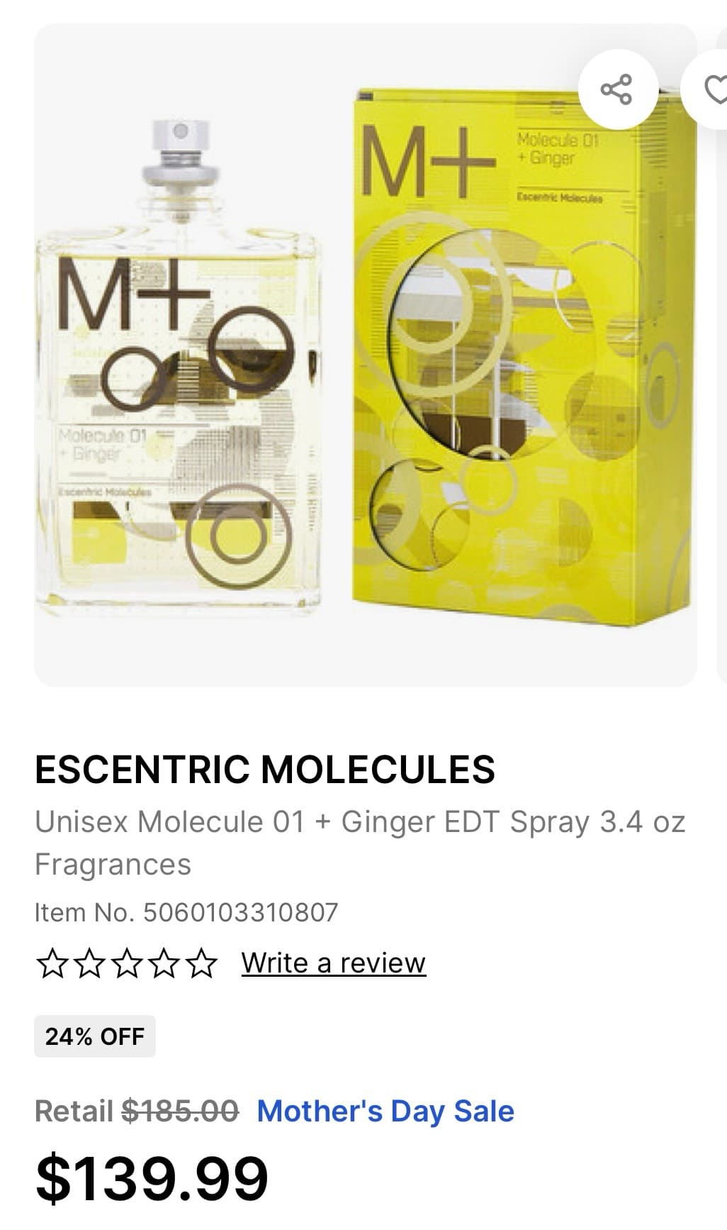 Escentric Molecules Molecule 01 + Ginger