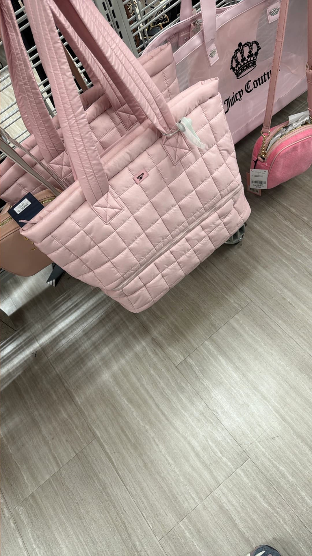 Quilted Pink Tote Bag