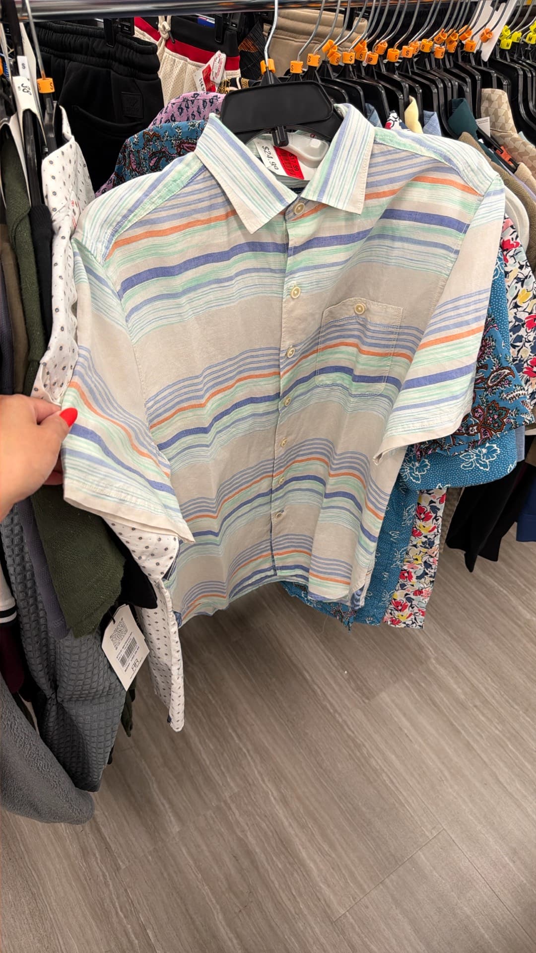 Trendy Striped Short Sleeve Shirt
