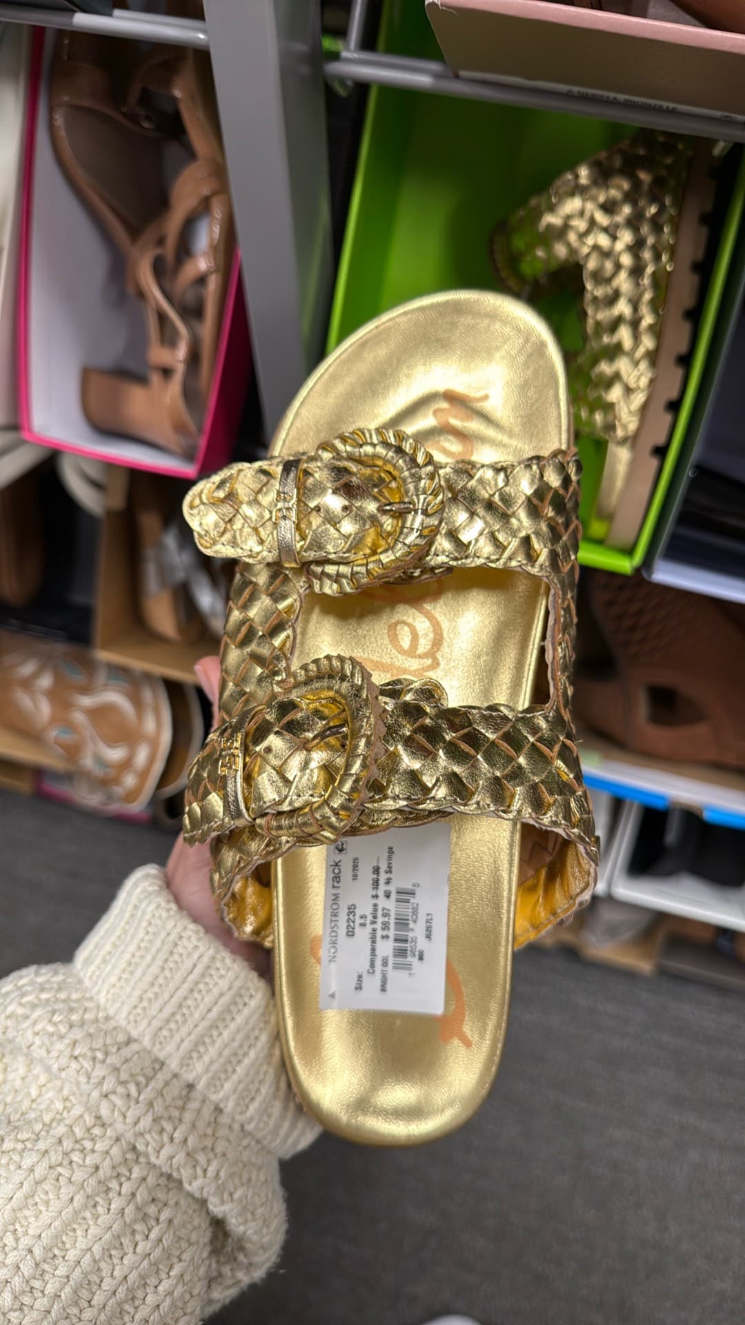 Trendy Gold Slide Sandals