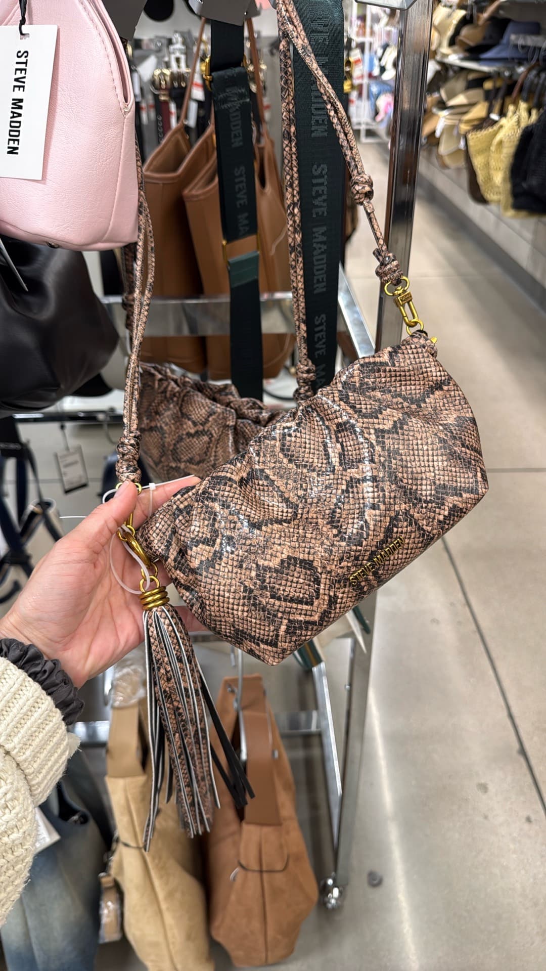 Trendy Snake Print Handbag