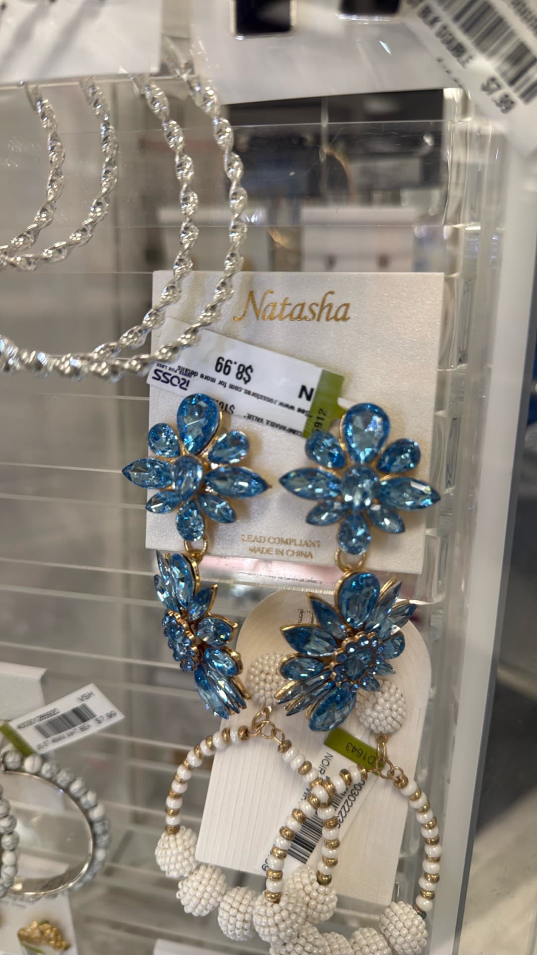 Elegant Blue Flower Earrings