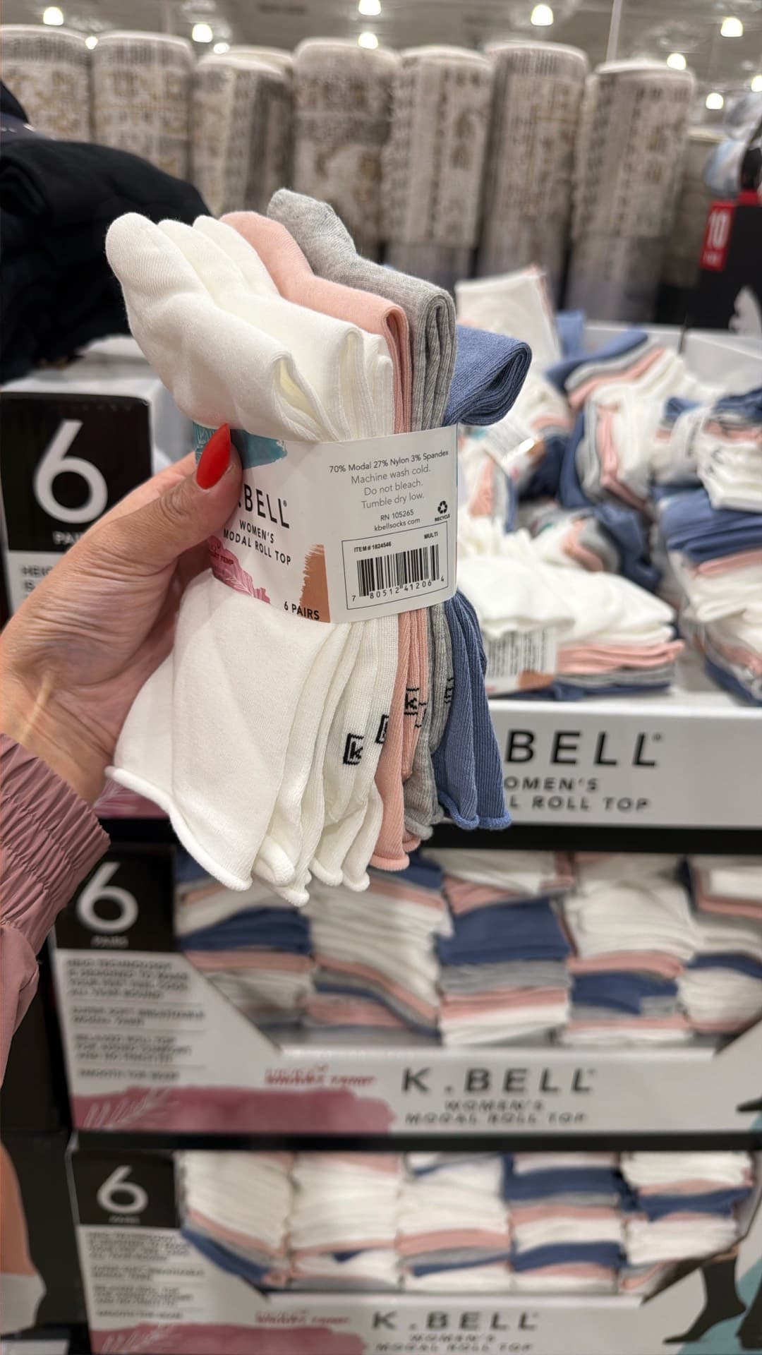 K.Bell Women's Modal Roll Top Socks